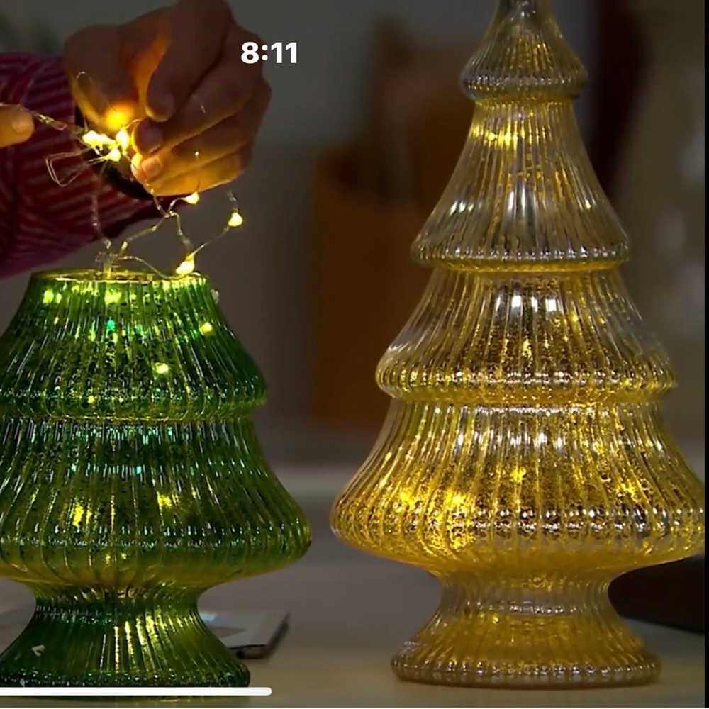 Illuminated Glass Fluted Tree by Valerie Parr Hill - Picture 7 of 8